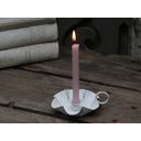 Chamberstick Candleholder for Stick Candles - White