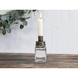 Chic Antique Glass Candleholder - H 12 / Ø5 cm