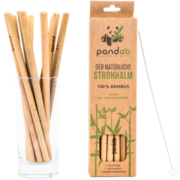 Pandoo Cañitas de Bambú Reutilizables - 20 cm - 12 piezas