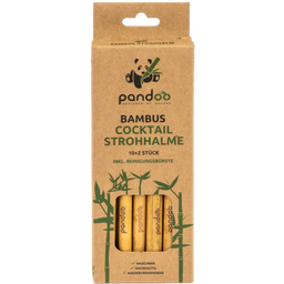 Pandoo Cocktail-Strohhalme Bambus Mehrweg 14 cm - 12 Stk