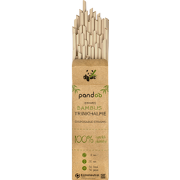 Pandoo Disposable Bamboo Straws, 21 cm  - 50 Pieces