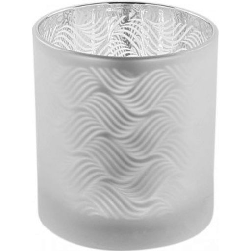 Svečnik za čajne svečke Cosa v belo, srebrni