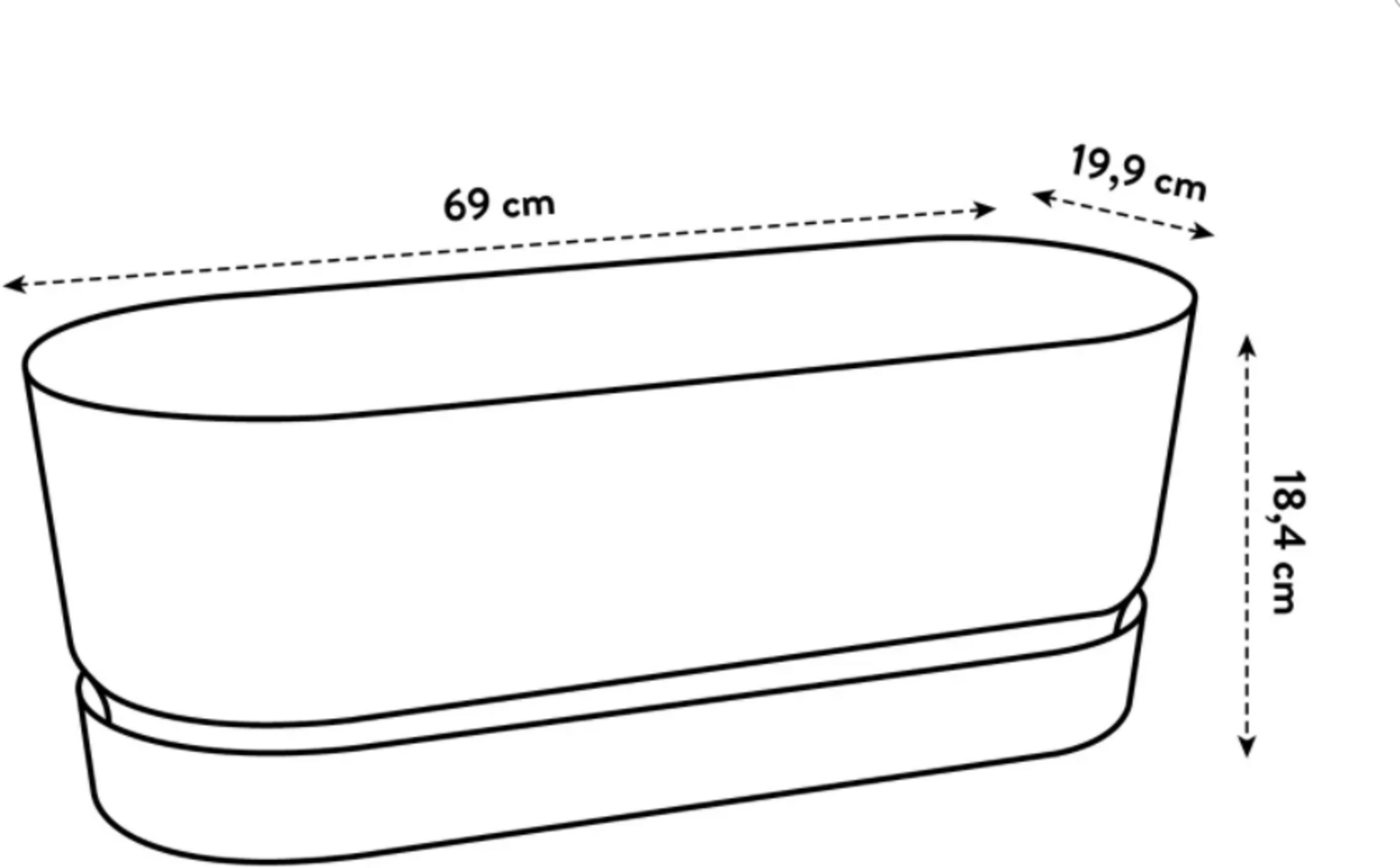 elho greenville Planter Long 70cm