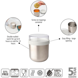 Brabantia Make & Take - Lunchbox Termica da 0,5 L - Light Grey