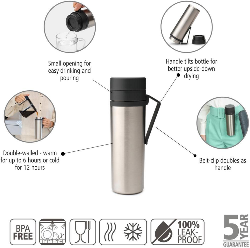 Brabantia Make & Take Isolierflasche 0,5 Liter - Dark Grey