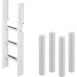 WHITE Escalera Vertical y Patas para Cama de Media Altura