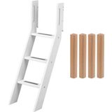 WHITE Inclined Ladder and Posts for Mid-High Bed