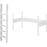 WHITE navpična lestev in nožni okvir za visoke postelje 90x200 cm