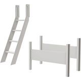 WHITE Inclined Ladder and Posts for Mid-High Bed