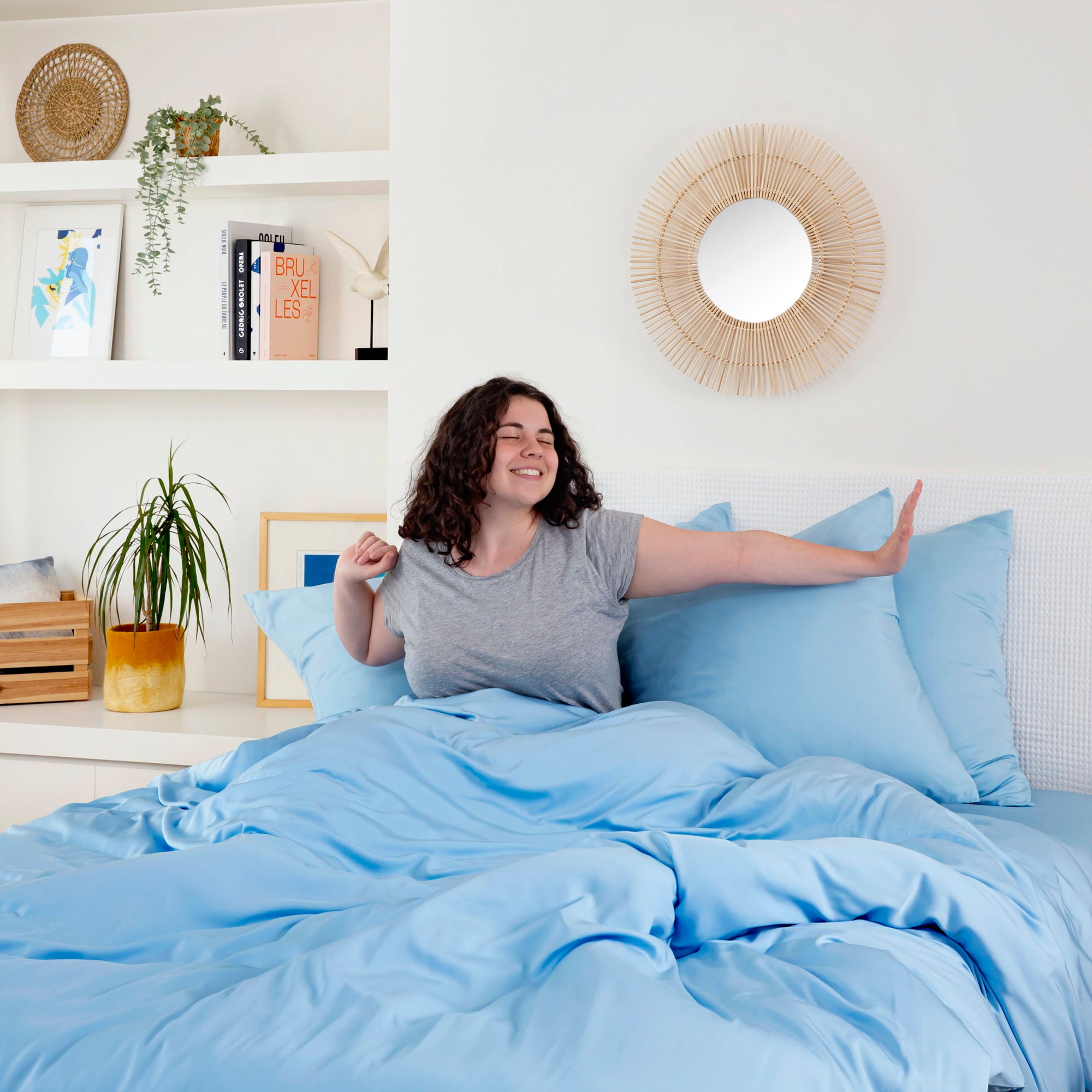 Bambaw Cozy Bamboo Pillowcase 40 x 80 cm, Set of 2 - Light Blue