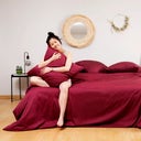 Bambaw Cozy Bamboe Kussensloop 80 x 80 cm, Set van 2 - Burgundy