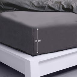 Bambaw Cozy Bambus Spannbettlaken 200 x 200 cm - Charcoal