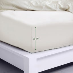 Bambaw Cozy Drap-housse en Bambou 200 x 200 cm - Ivory