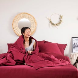 Bambus Bettwäsche Deckenbezug 200 x 200 cm - Burgundy