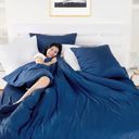 Bamboo Bed Linens - Duvet Cover 155 x 220 cm - Navy