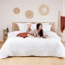 Bambaw Cozy Funda para Nórdico de Bambú 155 x 220 cm - White