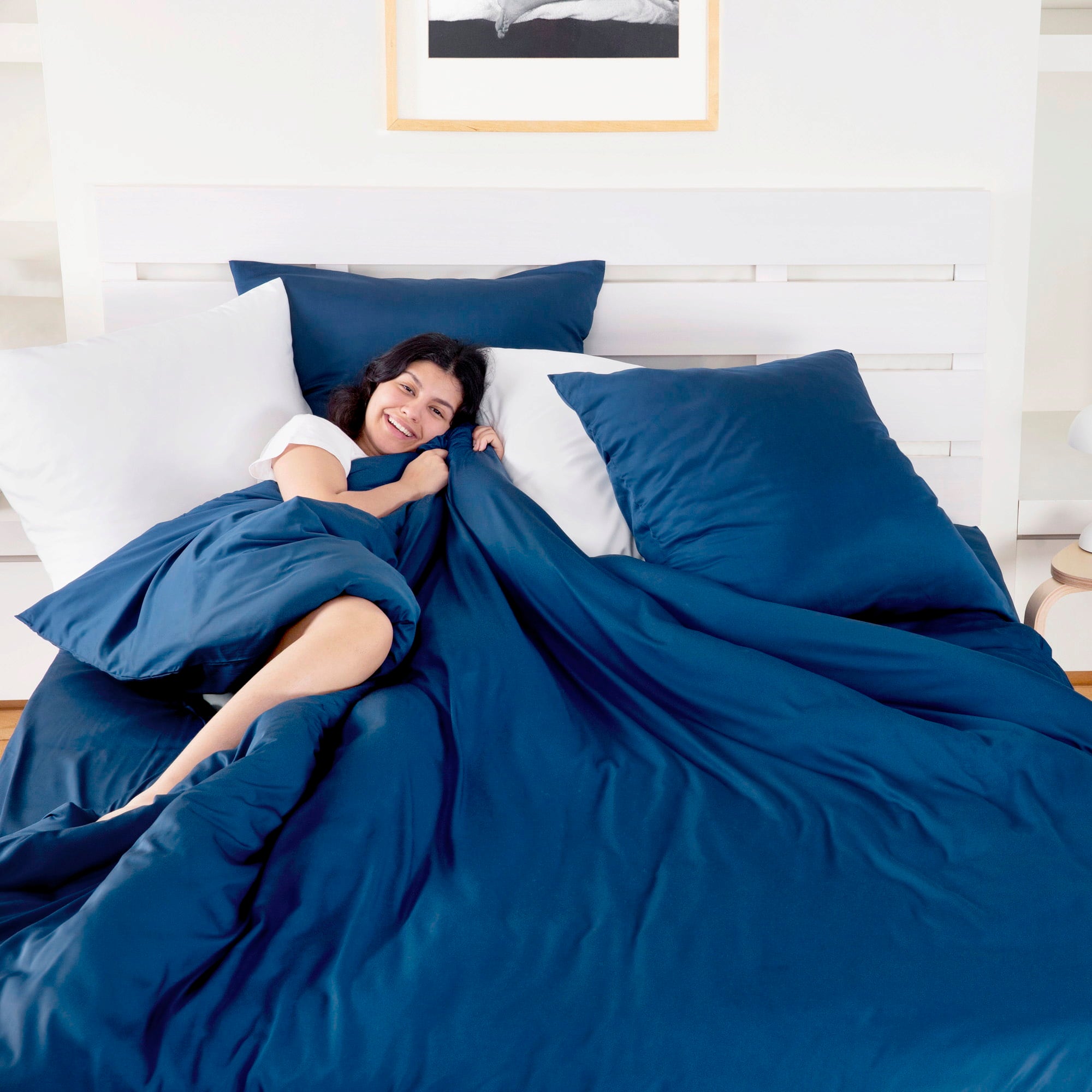 Bambaw Cozy Bambu Påslakan 240 x 220 cm - Blue Navy