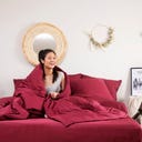 Bambaw Cozy Bamboo Duvet Cover 240 x 220 cm - Burgundy