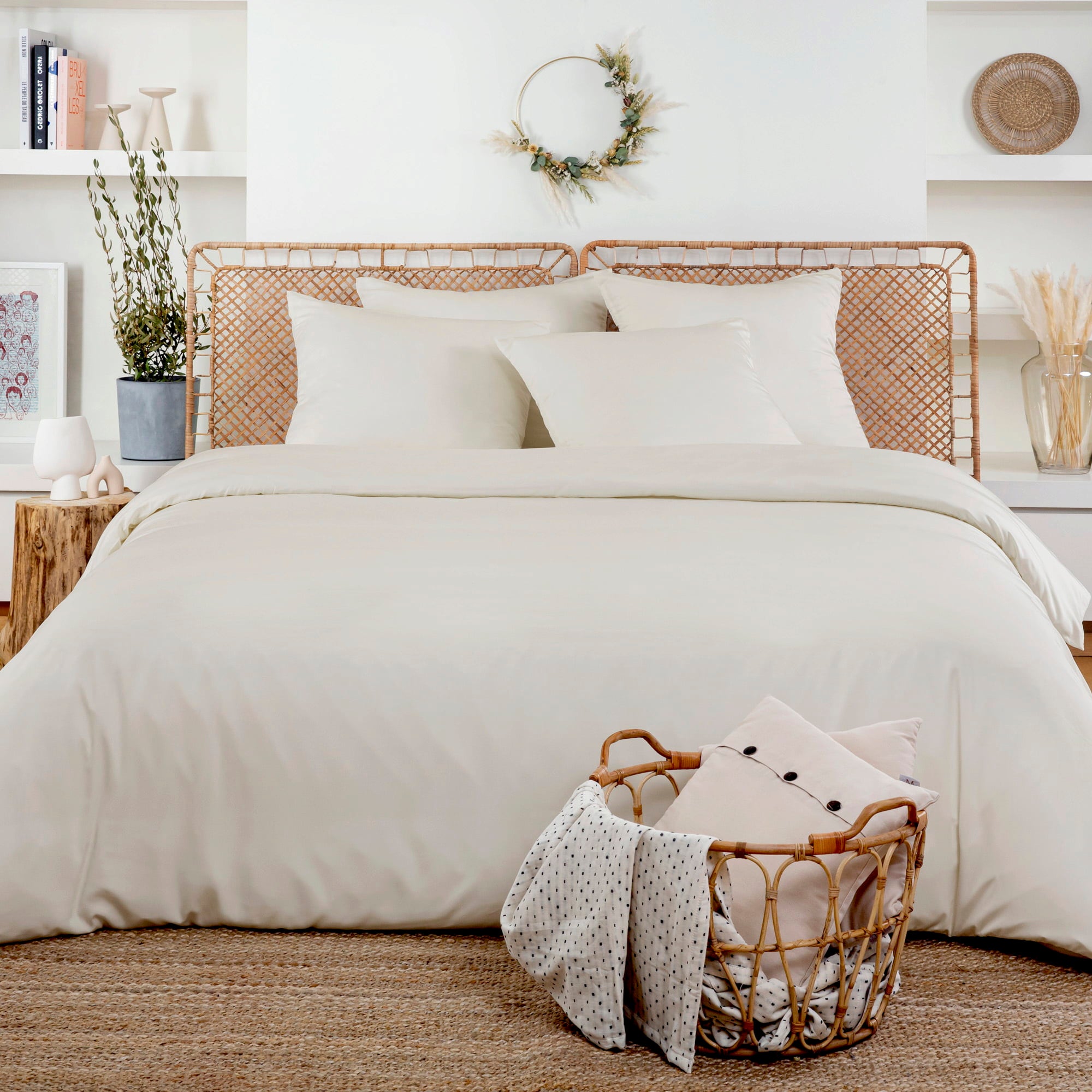 Bambaw Cozy Bambus Påslakan 260x240 cm - Ivory