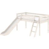 CLASSIC Mid-High Bed with Slide and Inclined Ladder, 90 x 200 cm