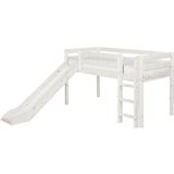 CLASSIC Halbhohes Bett mit Rutsche und Leiter, 90x200 cm
