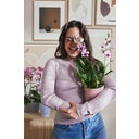 Blomkruka - vibes fold orchidee hög 12,5cm - rosa glaserad
