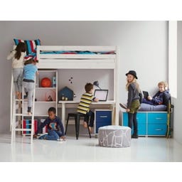 CLASSIC High Bed with Vertical Ladder, 90 x 200 cm