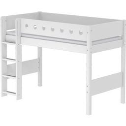 Flexa Semi-High Bed with Ladder - White - 