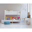 WHITE Bunk Bed with Vertical Ladder, 90 x 200 cm