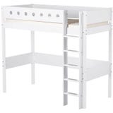 WHITE High Bed with Vertical Ladder, 90 x 200 cm