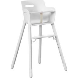 BABY - Chaise Haute avec Barrière et Ceinture de Sécurité - Blanc/blanc