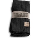 Lovely Linen Lot de 4 Serviettes en Tissu - Dark Grey