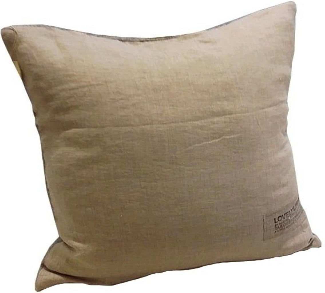 Lovely Linen Kuddfodral Double, Grey & Natural Beige - 50x50 cm