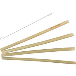 Dantesmile 4er Packung Bambus Strohhalme + Bürste - 1 Set