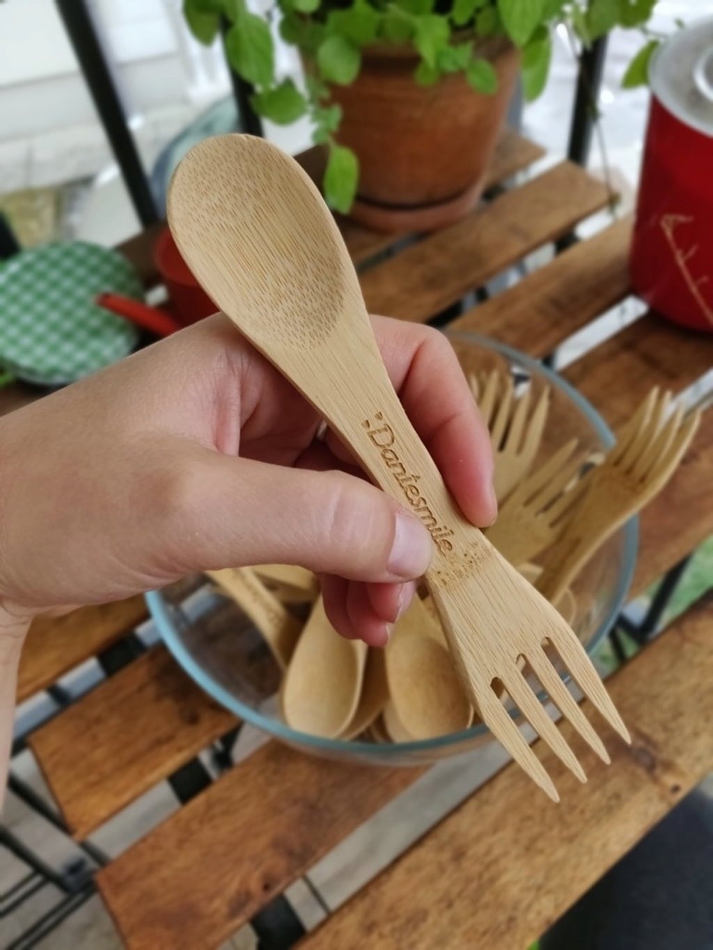 Dantesmile Spork aus Bambus - 1 Set