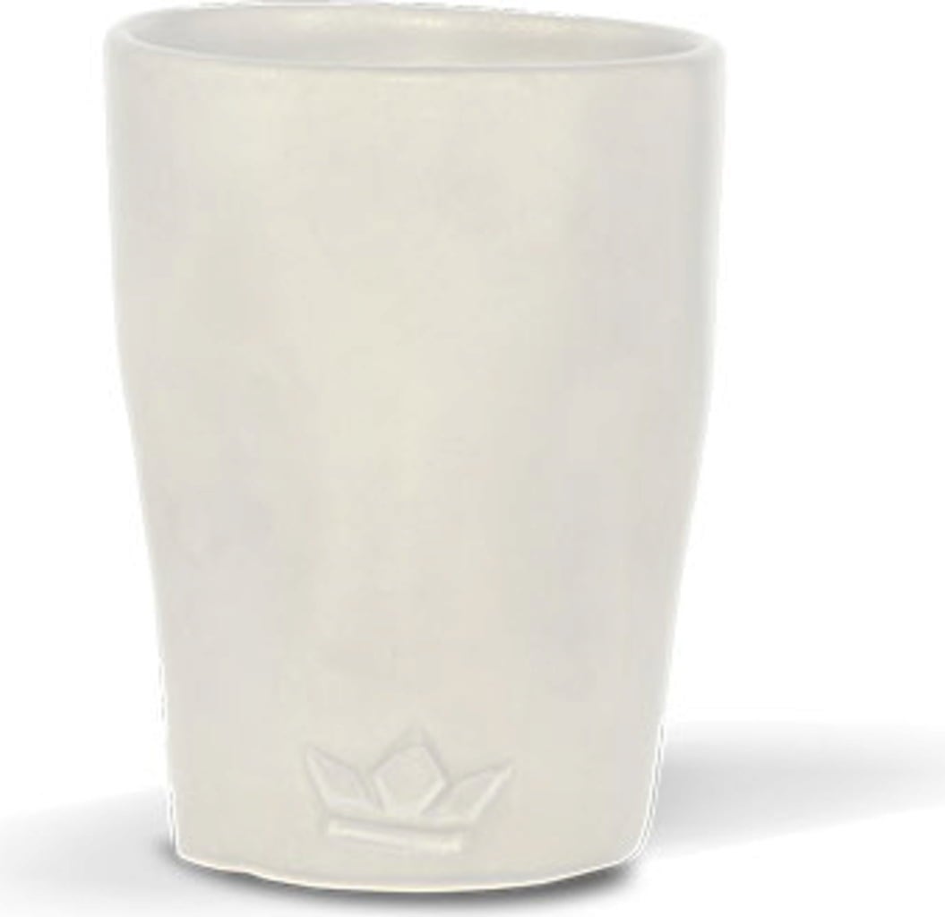 Dutchdeluxes Ceramic Mug, Crinkled Look, 300 ml - White