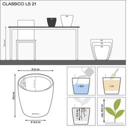 Lechuza Planteringskärl CLASSICO Color LS 21 - skiffergrå