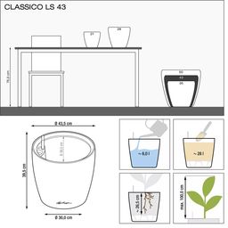 Lechuza CLASSICO Color LS 43 Planter - Slate Grey