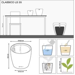 Lechuza CLASSICO Color LS 35 Planter - Sand Brown
