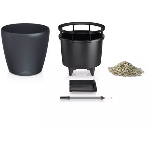 Pot de fleurs Lechuza Classico Color plastique 35 cm h 33 cm muscade avec système d'arrosage en terre, insert pour plantes et indicateur de niveau d'eau - Luxembourg