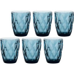 Rose & Tulipani Diamond - Water Glass, Set of 6 - Blue