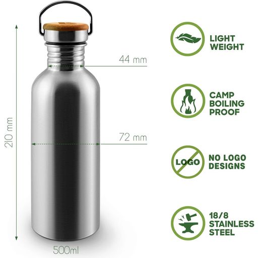 Bambaw Stainless Steel Bottle, 500 ml  - Sage Green