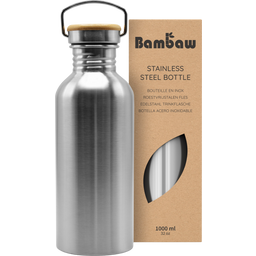 Bambaw Botella de Acero Inoxidable 1000 ml - Natural Steel