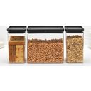 Tasty+ Stackable Square Storage Containers, Dark Grey - Set 1 (2x 1,6 L und 2x 3,5L)