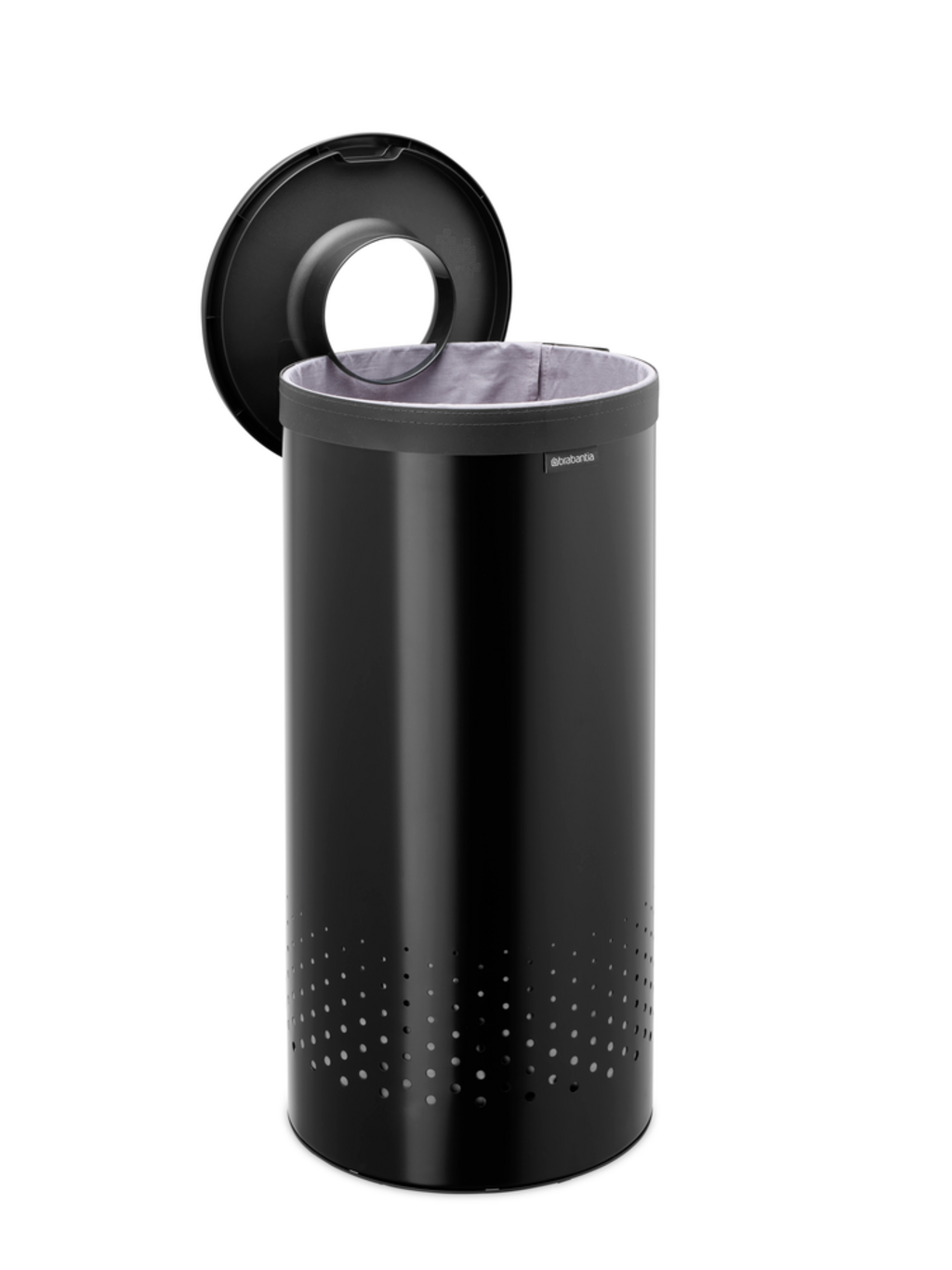 Brabantia Laundry Box with Plastic Lid - 35 Litres - Matt Black