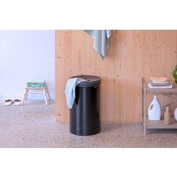 Brabantia Laundry Box with Plastic Lid - 60 Litres - Matt Black