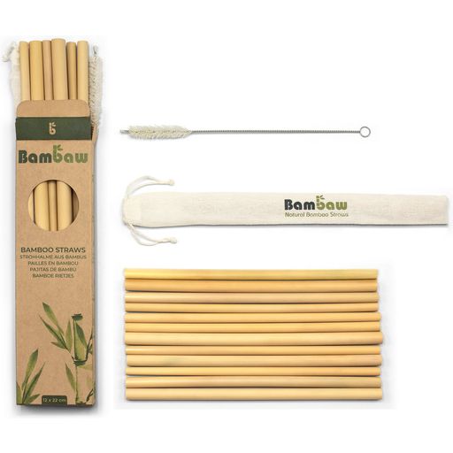Bambaw Scatola di Cannucce in Bambù - 12 pezzi