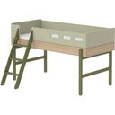 POPSICLE Mid-High Bed with Inclined Ladder - Kiwi