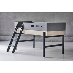 POPSICLE Mid-High Bed with Inclined Ladder - Blueberry