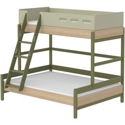 POPSICLE Family Bed with Inclined Ladder, 140 x 200 + 90 x 200 cm  - Kiwi